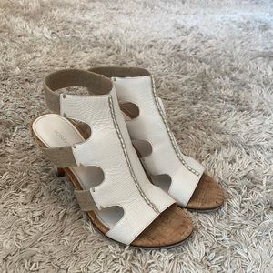 Donald J. Pliner white wedge/sandal heels, size 8!